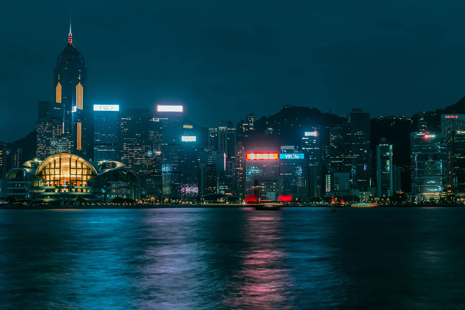 Hong Kong skyline at night